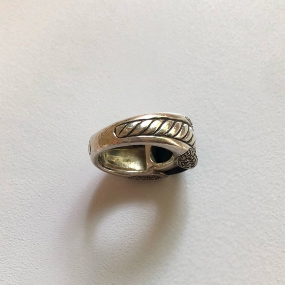 DAVID YURMAN Onyx & Diamond Cable Ring - Picture 8 of 13